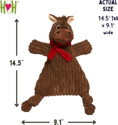 HuggleHounds Huggleflatties Barley Horse Squeaky Plush Dog Toy, Brown, Large slide 2 of 7