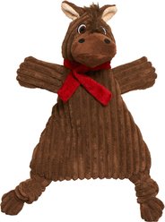 HuggleHounds Huggleflatties Barley Horse Squeaky Plush Dog Toy, Brown, Large