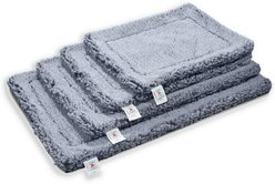 HuggleHounds HuggleFleece Faux Lambswool Dog & Cat Crate Mat, Gray, Large