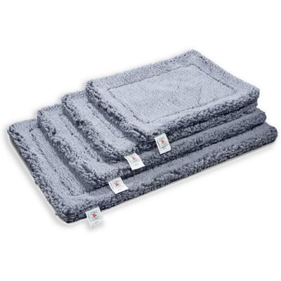 HuggleHounds HuggleHounds HuggleFleece Faux Lambswool Dog & Cat Crate Mat, Gray, Small
