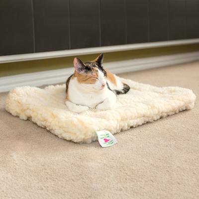 Show full view: HuggleHounds HuggleFleece Faux Lambswool Dog & Cat Crate Mat, Natural, Small slide 7 of 10