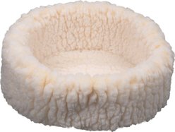 HuggleHounds HuggleFleece HuggleSnuggler Bolster Dog & Cat Bed, Natural, X-Small