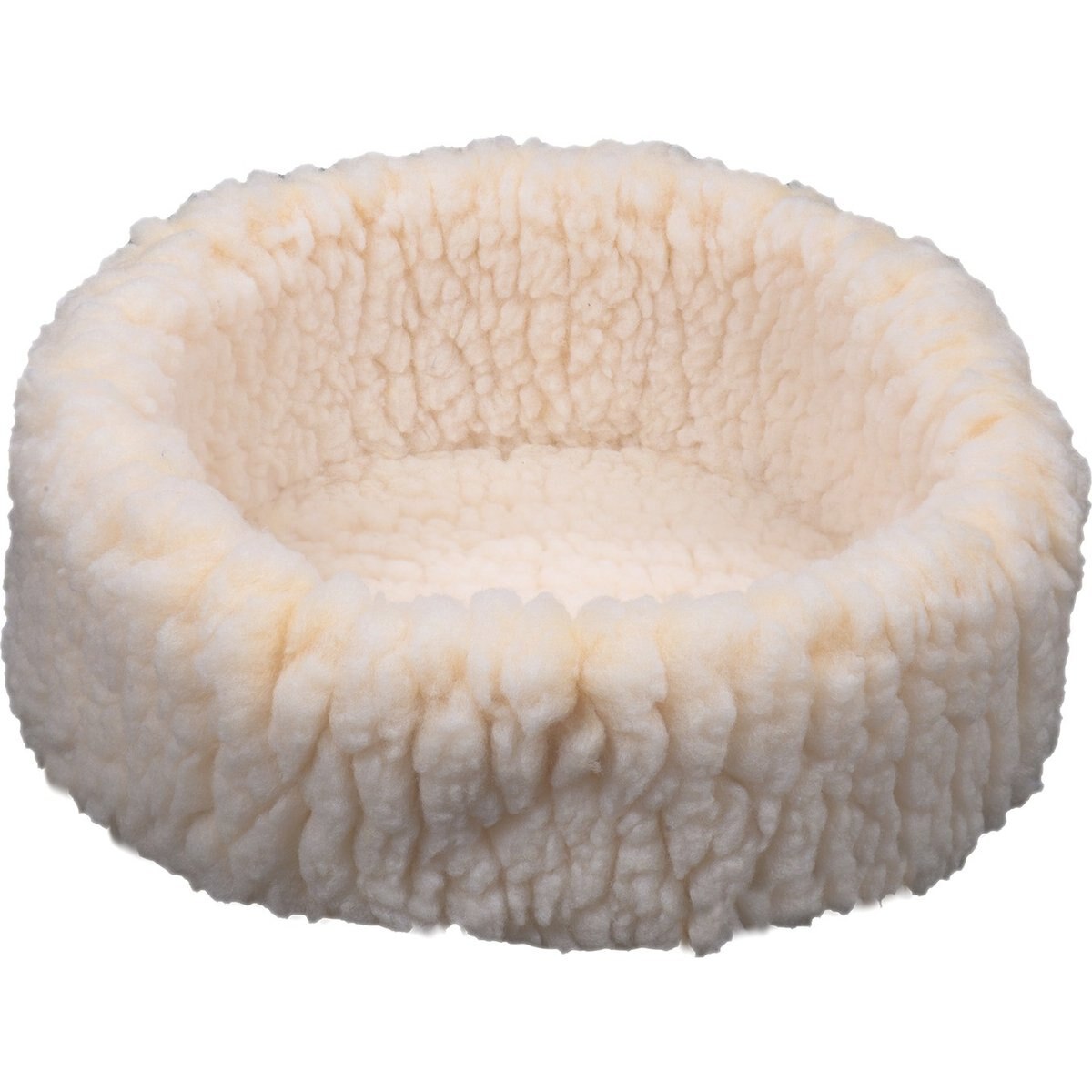 HuggleHounds HuggleFleece HuggleSnuggler Bolster Dog & Cat Bed, Natural, X-Small