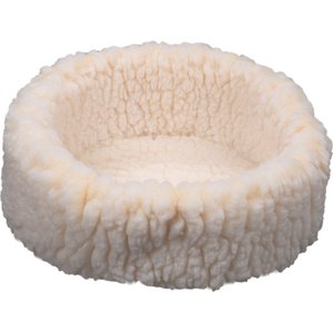 HuggleHounds HuggleFleece HuggleSnuggler Bolster Dog & Cat Bed, Natural, X-Small