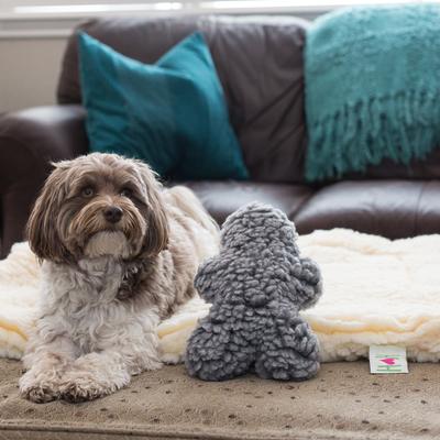 Show full view: HuggleHounds HuggleFleece Man Tough-Chewer Plush Dog Toy, Medium, Gray slide 2 of 5