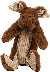 HuggleHounds Maple Moose X-Brace Tough Squeaky Plush Dog Toy, Brown, Large