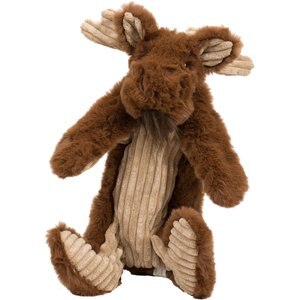 HuggleHounds Maple Moose X-Brace Tough Squeaky Plush Dog Toy, Brown, Large