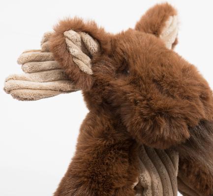 Show full view: HuggleHounds Maple Moose X-Brace Tough Squeaky Plush Dog Toy, Brown, Large slide 6 of 9