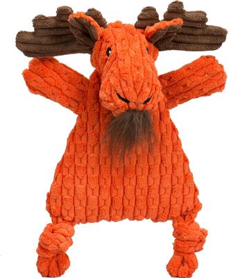 Show full view: HuggleHounds Morris Moose HuggleFlatties Tough Plush Dog Toy, Orange, Large slide 1 of 10