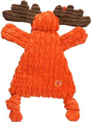 Show full view: HuggleHounds Morris Moose HuggleFlatties Tough Plush Dog Toy, Orange, Large slide 4 of 10