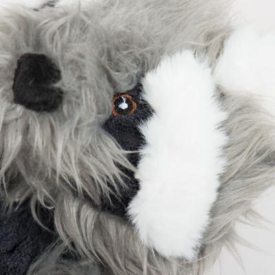 Show full view: HuggleHounds Redwood Raccoon X-Brace Tough Squeaky Plush Dog Toy, Gray, Large slide 6 of 9