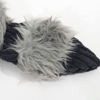 Show full view: HuggleHounds Redwood Raccoon X-Brace Tough Squeaky Plush Dog Toy, Gray, Large slide 7 of 9