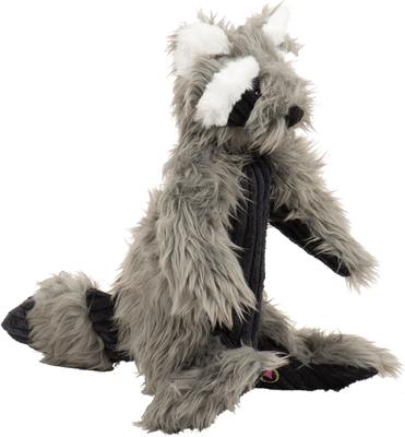 Show full view: HuggleHounds Redwood Raccoon X-Brace Tough Squeaky Plush Dog Toy, Gray, Large slide 3 of 9