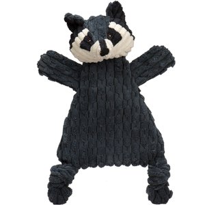 HuggleHounds Reggie Raccoon HuggleFlatties Tough Plush Dog Toy, Gray, Large