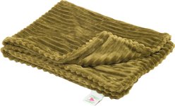 HuggleHounds Scout Blankie 2-Sided Plush Dog & Cat Blanket, Olive