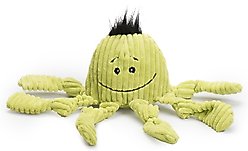 HuggleHounds Sea Creature Durable Plush Corduroy Knottie Squeaky Dog Toy, Octopus, Large