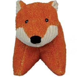 HuggleHounds Squooshies Durable Plush Squeaky Dog Toy, Fox
