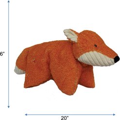 HuggleHounds Squooshies Durable Plush Squeaky Dog Toy, Fox slide 2 of 6