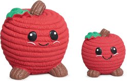 HuggleHounds Sweet Cheeks Foodies Apple Ruff-Tex Latex Squeaky Dog Ball Toy, Red, Large
