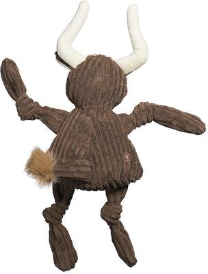 Show full view: HuggleHounds Texas Longhorn Knottie Tough Squeaky Plush Dog Toy, Brown, Large  slide 3 of 6