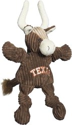 HuggleHounds Texas Longhorn Knottie Tough Squeaky Plush Dog Toy, Brown, Small 