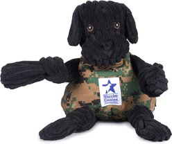 HuggleHounds Warrior Canine Connection Knottie Dog Toy, Large, Camo, Black Lab