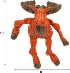 HuggleHounds Woodlands Durable Plush Corduroy Knottie Moose Squeaky Dog Toy, Large slide 2 of 8