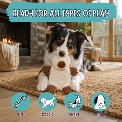 HuggleHounds X-Brace Clover Capybara Tough Chewer Plush Dog Toy, Tan, One Size slide 2 of 7