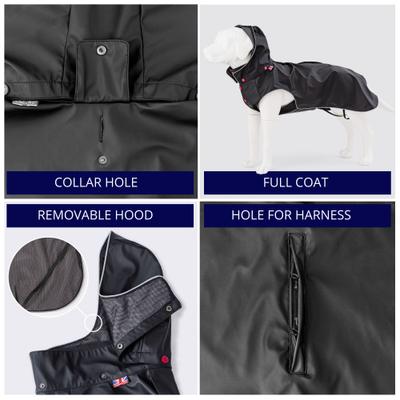 Show full view: HUGO & HUDSON All-weather Waterproof Dog Raincoat, Black, Small slide 6 of 9