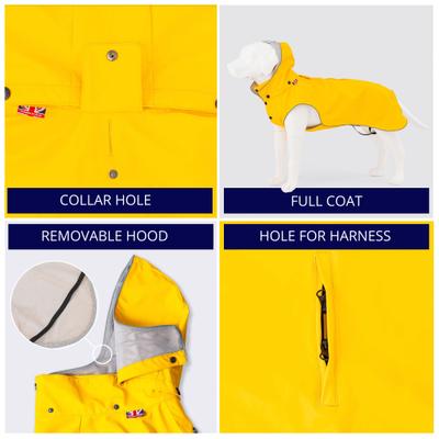 Show full view: HUGO & HUDSON All-weather Waterproof Dog Raincoat, Yellow, Small slide 5 of 8