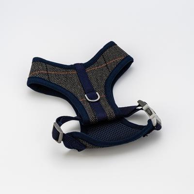 Show full view: HUGO & HUDSON Checked Herringbone Tweed Dog Harness, Grey, Small slide 5 of 9