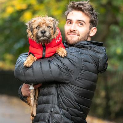 Show full view: HUGO & HUDSON Checked Herringbone Tweed Dog Leash, Caramel, Large slide 9 of 10