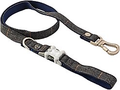 HUGO & HUDSON Checked Herringbone Tweed Dog Leash, Grey, Small