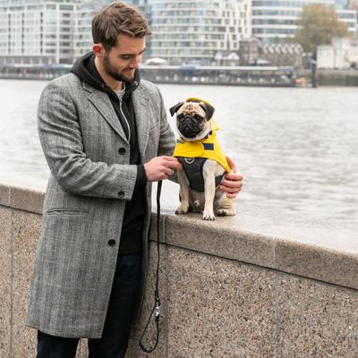 Show full view: HUGO & HUDSON Checked Herringbone Tweed Dog Leash, Grey, Small slide 8 of 10