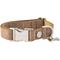 Show in main carousel: HUGO & HUDSON Checked Herringbone Tweed Metal Buckle Dog Collar, Caramel, Large slide 1 of 9