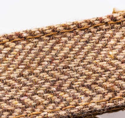 Show full view: HUGO & HUDSON Checked Herringbone Tweed Metal Buckle Dog Collar, Caramel, Large slide 8 of 9