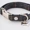 Show in main carousel: HUGO & HUDSON Checked Herringbone Tweed Metal Buckle Dog Collar, Grey, Large slide 4 of 9