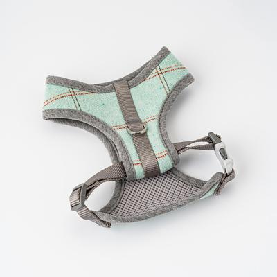Show full view: HUGO & HUDSON Checked Tweed Dog Harness, Aqua, Large slide 8 of 11