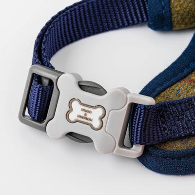 Show full view: HUGO & HUDSON Checked Tweed Dog Harness, Dark Green, Small slide 3 of 10