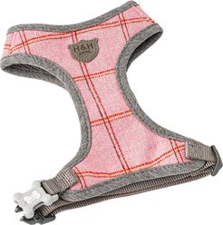 HUGO & HUDSON Checked Tweed Dog Harness, Pink, Large