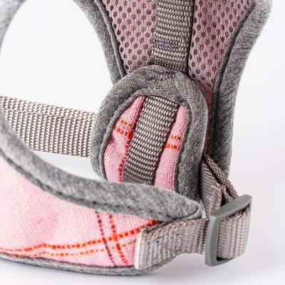 Show full view: HUGO & HUDSON Checked Tweed Dog Harness, Pink, Medium slide 3 of 10