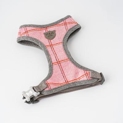 Show full view: HUGO & HUDSON Checked Tweed Dog Harness, Pink, Medium slide 9 of 10