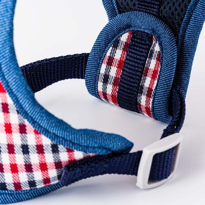 Show full view: HUGO & HUDSON Checked Tweed Dog Harness, Red & Blue, Large slide 5 of 11