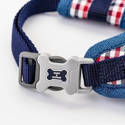 Show full view: HUGO & HUDSON Checked Tweed Dog Harness, Red & Blue, Medium slide 4 of 11