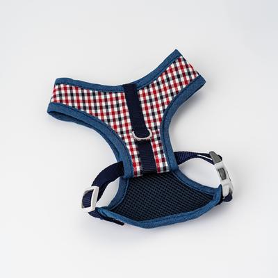 Show full view: HUGO & HUDSON Checked Tweed Dog Harness, Red & Blue, X-Small slide 8 of 11