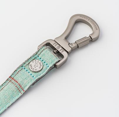 Show full view: HUGO & HUDSON Checked Tweed Dog Leash, Aqua, Large slide 5 of 9