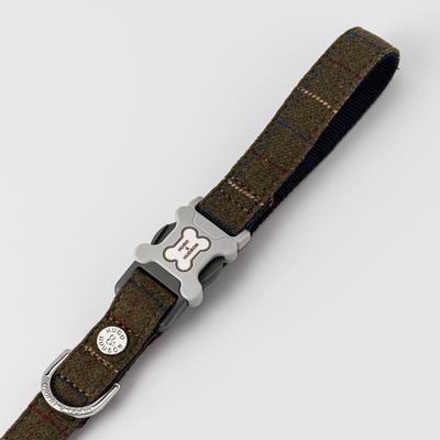 Show full view: HUGO & HUDSON Checked Tweed Dog Leash, Dark Green, Large slide 5 of 10