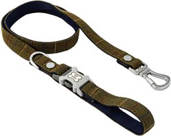 HUGO & HUDSON Checked Tweed Dog Leash, Dark Green, Small
