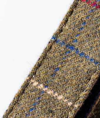 Show full view: HUGO & HUDSON Checked Tweed Metal Buckle Dog Collar, Dark Green, X-Small slide 3 of 10