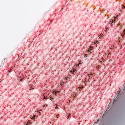 Show full view: HUGO & HUDSON Checked Tweed Metal Buckle Dog Collar, Pink, Large slide 4 of 11